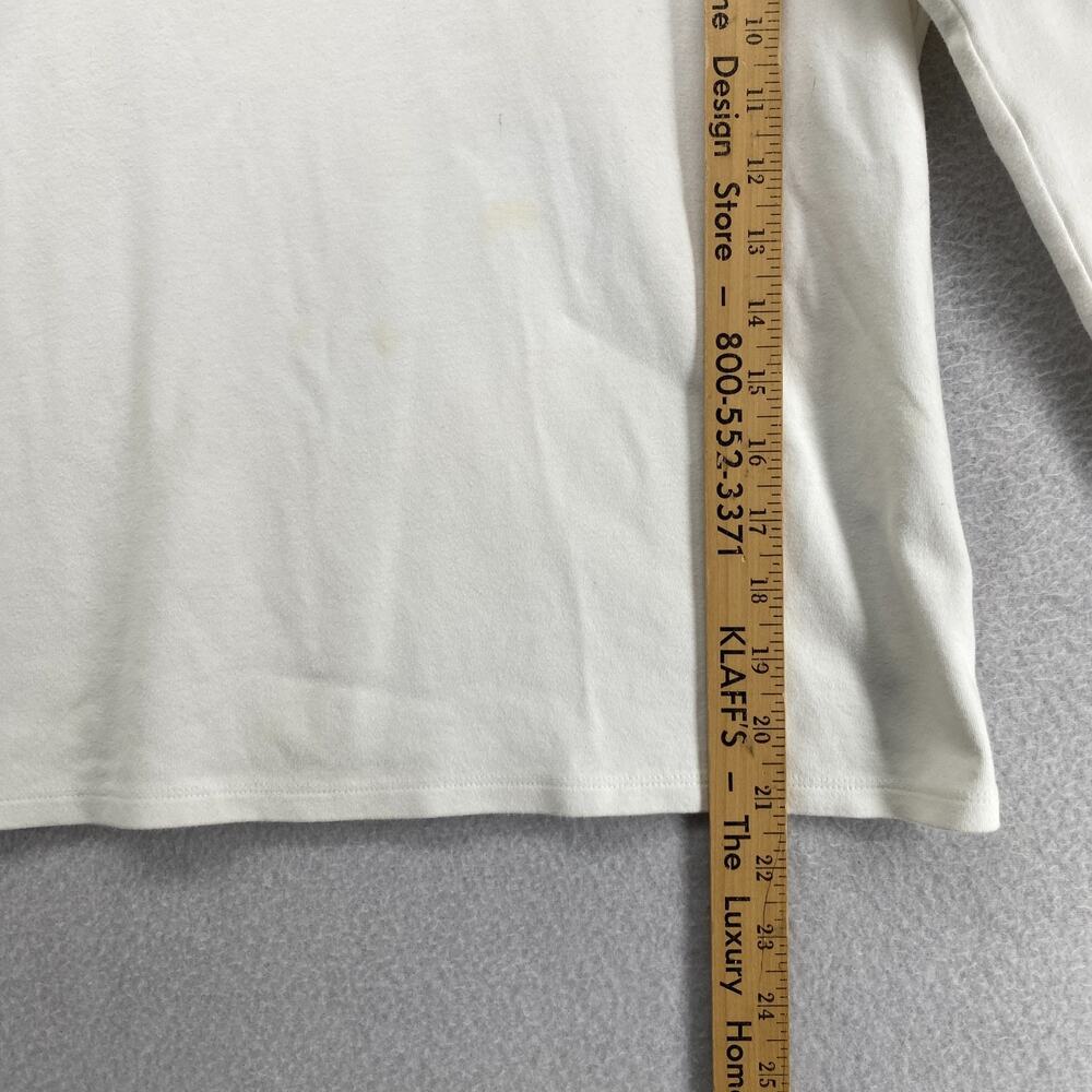 EILEEN FISHER Top M Cotton Interlock Jersey Boat Neck 3/4 Sleeve White - Picture 9 of 12